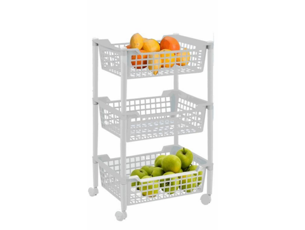 90002 - FRUIT 3 gurulós tároló műanyag kosaras (ARTEX 13.15.03)