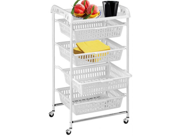 90015 - PARTY 4 gurulós tároló műanyag kosaras (ARTEX 13.17.04)