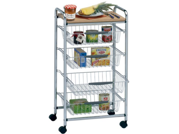 90028 - ELEGANCE 4 gurulós tároló króm (ARTEX 10.50.04)