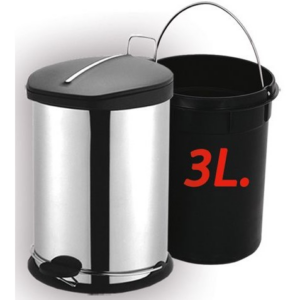 90305 - GARBY 3 literes pedálos szemetes inox (ARTEX 21.35.49)