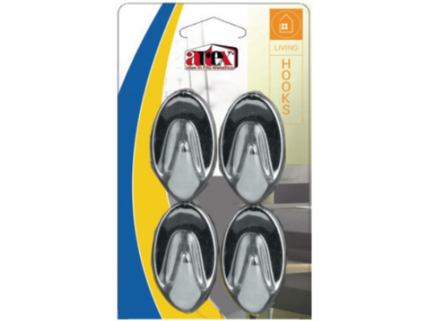 90342 - Akasztó ovál 4 db króm (ARTEX 22.02.34)