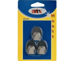 90397 - Akasztó ovál 3 db inox (ARTEX 22.02.40)