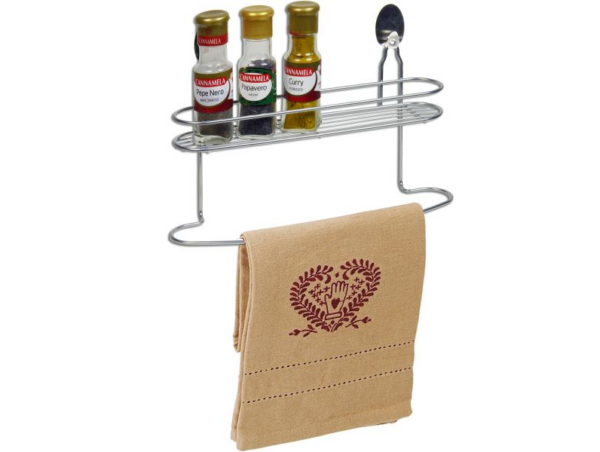 90506 - CUKY PROOF polc + kéztörlőtartó ezüst epoxy (ARTEX 29.21.19)