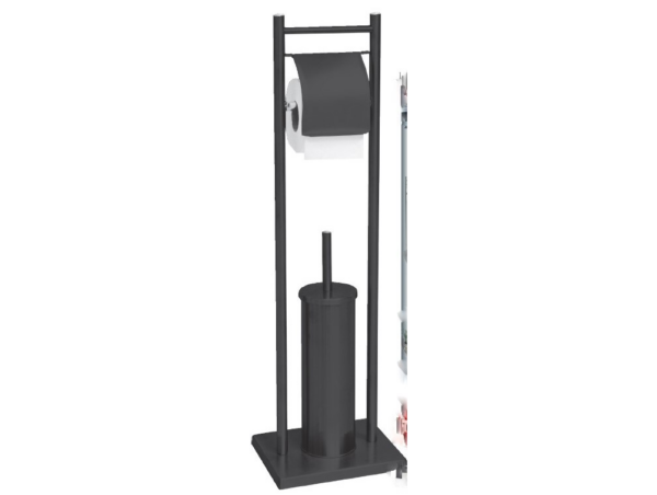 90516 - BRIDGE BLACK wc papírtartó wc kefével fekete epoxy (ARTEX 19.60.32)