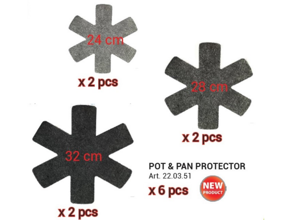 90645 - POT & PAN edényvédő 2x24 cm + 2x28 cm + 2x32 cm (ARTEX 22.03.51)